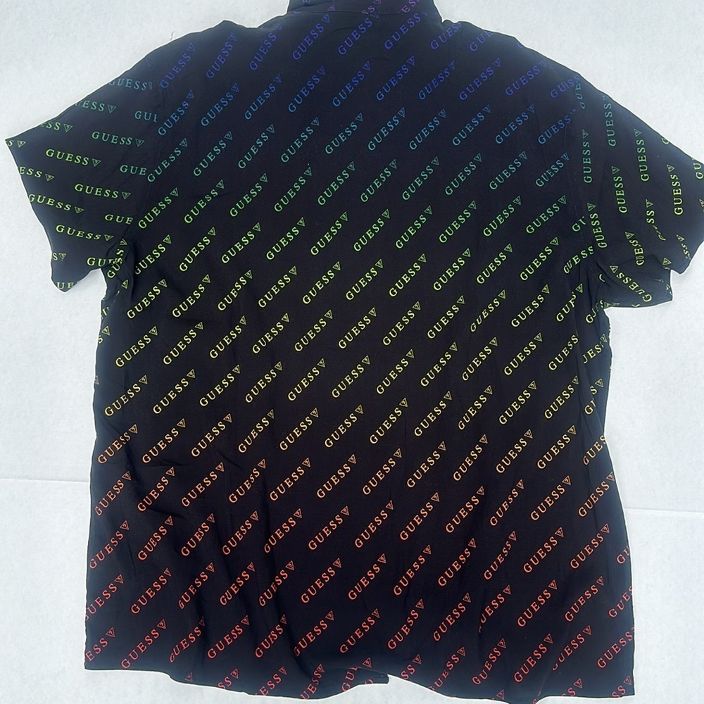 New GUESS Rustie Rainbow Plain (JBLK)SZ XL - Picture 7 of 7